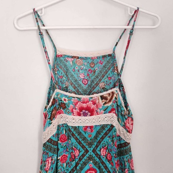 Spell Teal and Pink Floral Midi Dress ***Coming soon*** - Picture 10 of 16